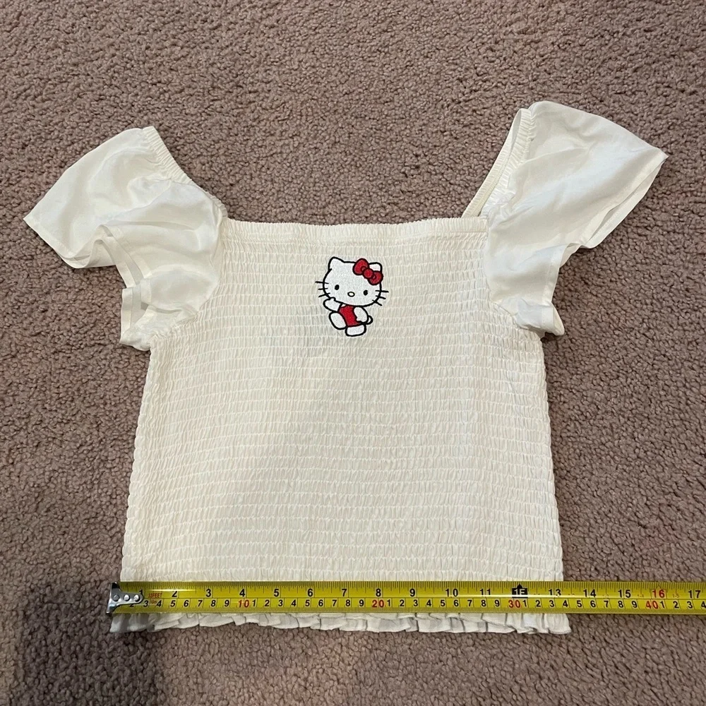 HELLO KITTY SANRIO Coquette Ruffle Sleveless Crop Top - Picture 4 of 6